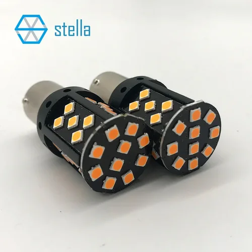 Imagen 2 del producto Stella 2 uds 21W 100% canbus 1156 BA15S P21W BAU15S PY21W T20 7440 7443 WY21W W21W W21/5W 3156 T25 p27w señales de giro LED automáticas