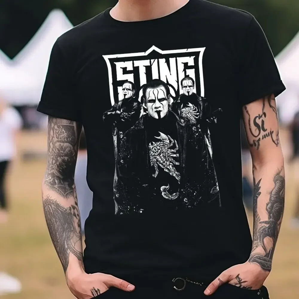 Sting Wrestling T-Shirt Black  WCW WWE