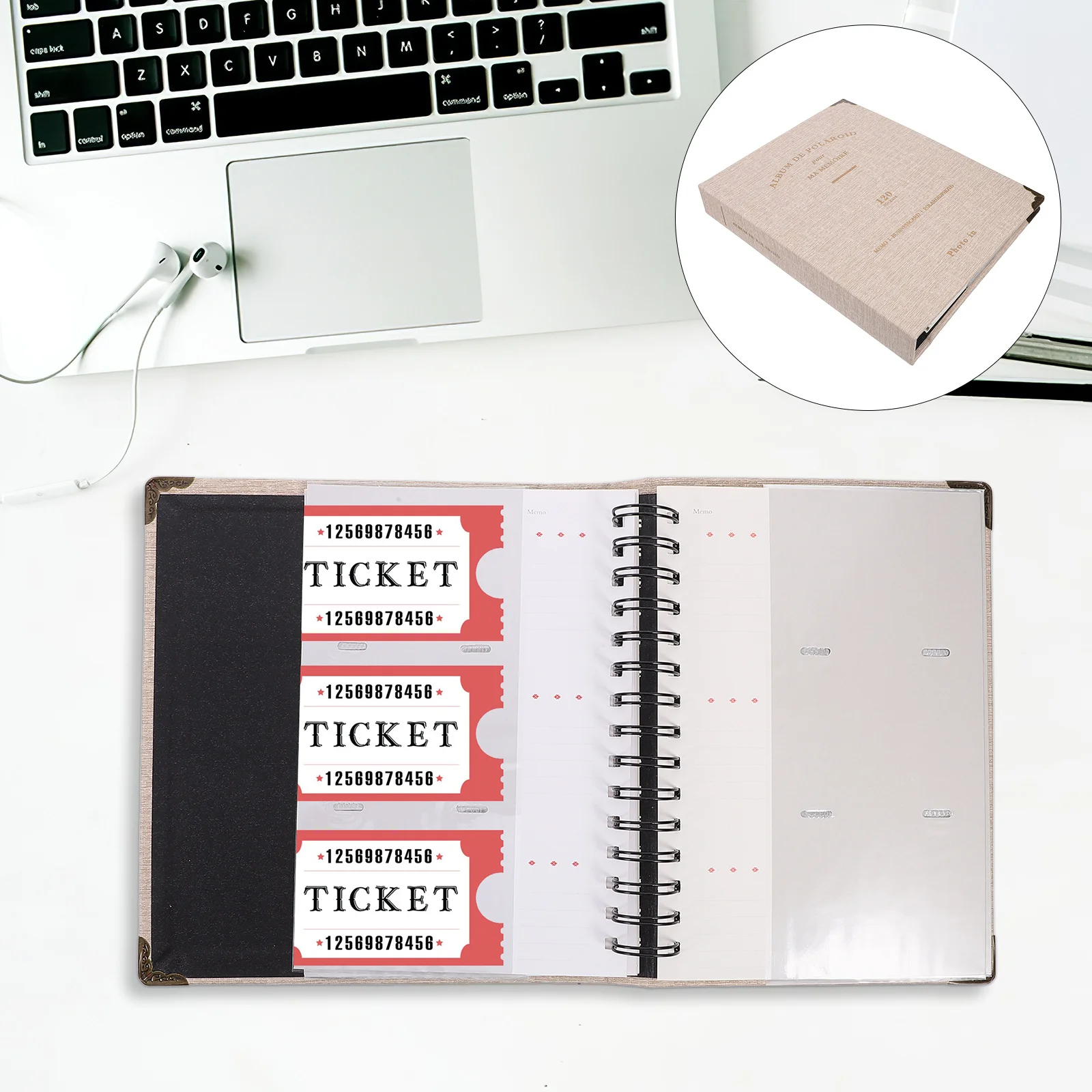 Álbum de almacenamiento de entradas, organizador de recibos resistente al desgaste para conciertos, películas, tarjetas de viaje, sellos, soporte de colección de postales