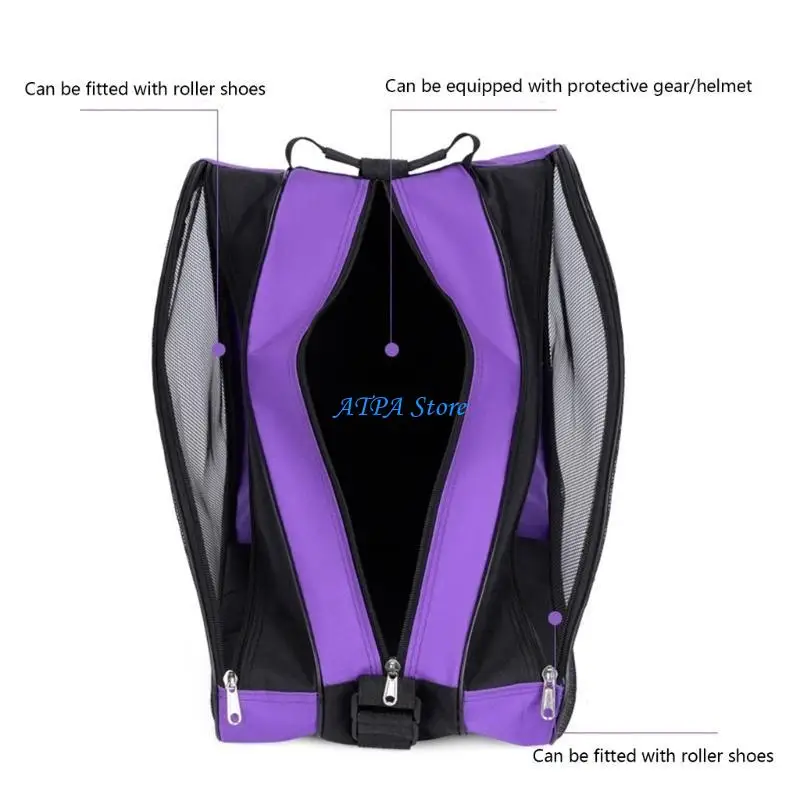 U13C Large Capacity Skate Shoes Storage Bag Breathable Ice/Inline/Roller Skate Carry Bag Kids Inline Skate Pouches