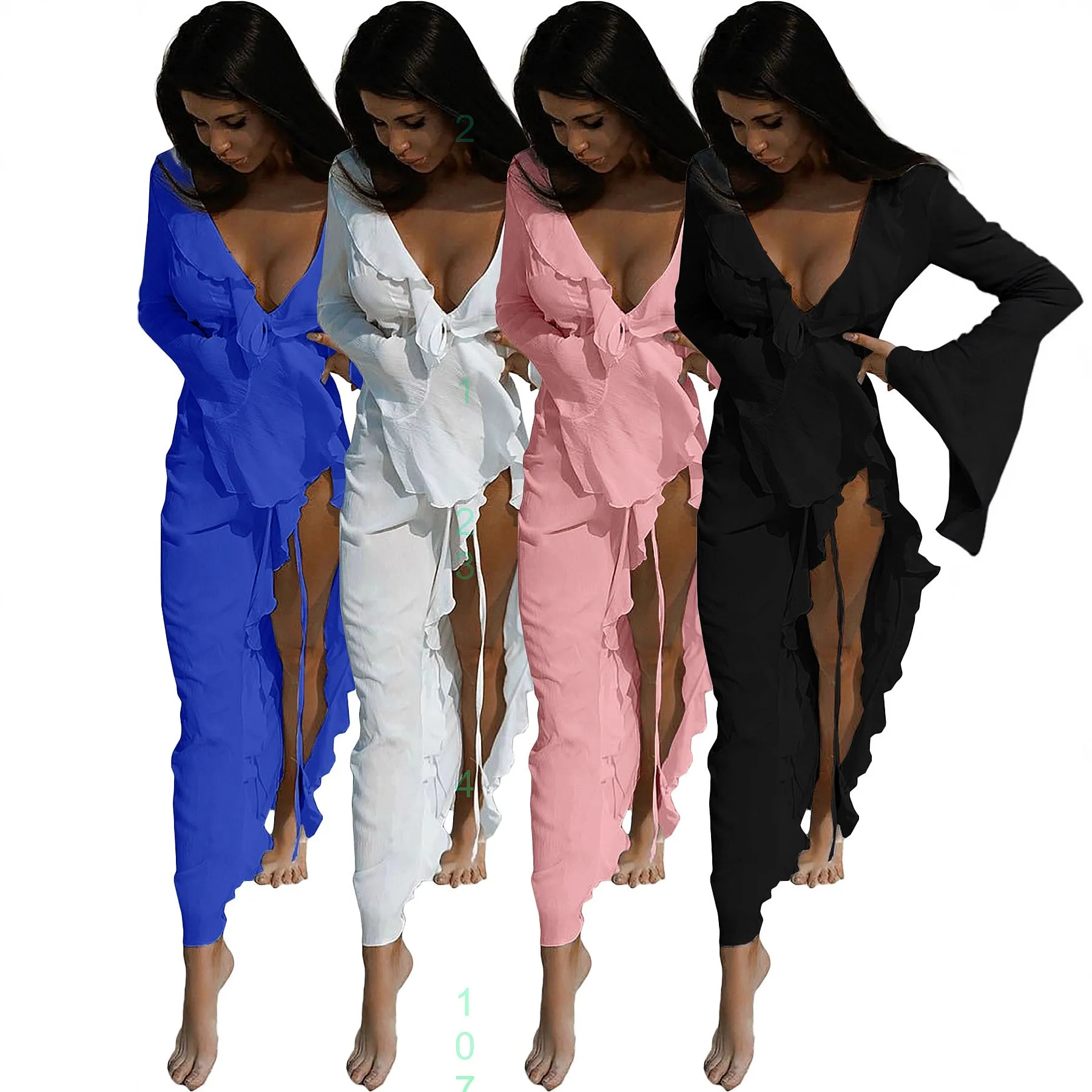 Frühling Sommer Spitzen-Strickjacke Strand-Bikini-Überwurf Hemd Bluse Top Bademode Cover-ups