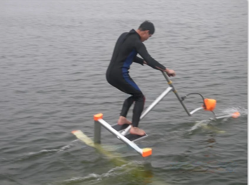 Floating on Water Self-Propelled Hydrofoil Bike Flying