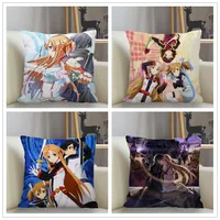 Musife Custom Sword Art Online Pillowcase Home Decoration 45*45cm Zipper Square Pillowcase Throw Pillow Cover Drop Shipping