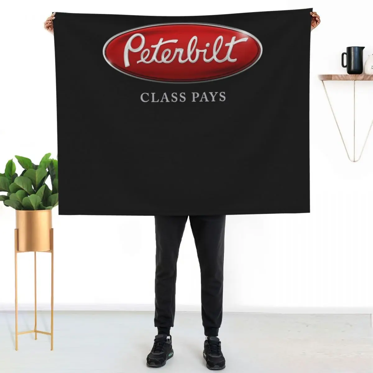 

Best selling peterbilt truck logo merchandise Throw Blanket No Pilling Soft Warm Blanket for Bed