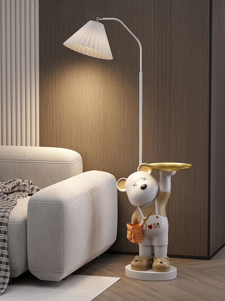 Sculpture Bear Ornament Living Room Sofa Side Statue Large Floor Lamp Bedroom Bedside Table Lamps Home Decoration Customized