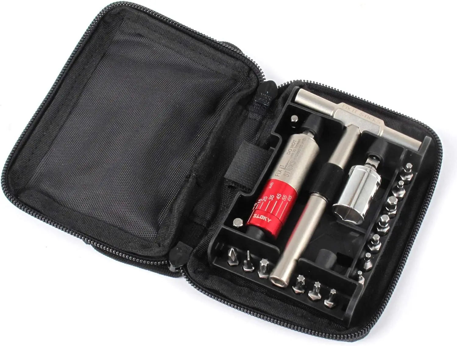 Tightening +/- 10% Accurate 15-65 inch-lbs All-In-One Torque Driver Tool Kit w/T-Way Wrench Bits Socket Adapters