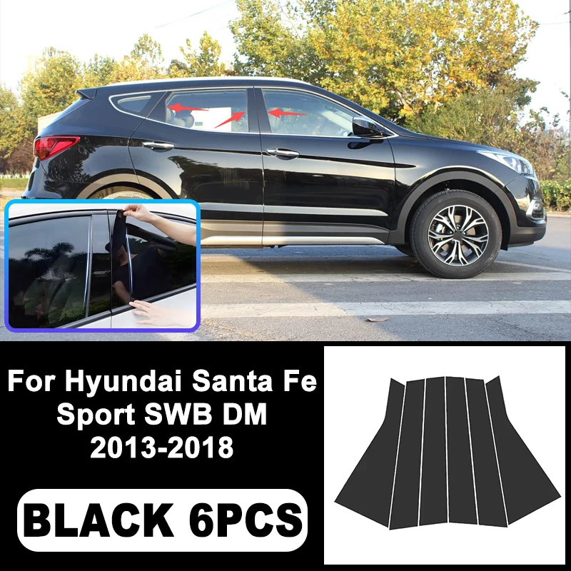 

For Hyundai Santa Fe Sport SWB DM 2013-2018 B/C Pillar Stickers - PC Window Decorative Trim for Middle Pillar,Car Accessories
