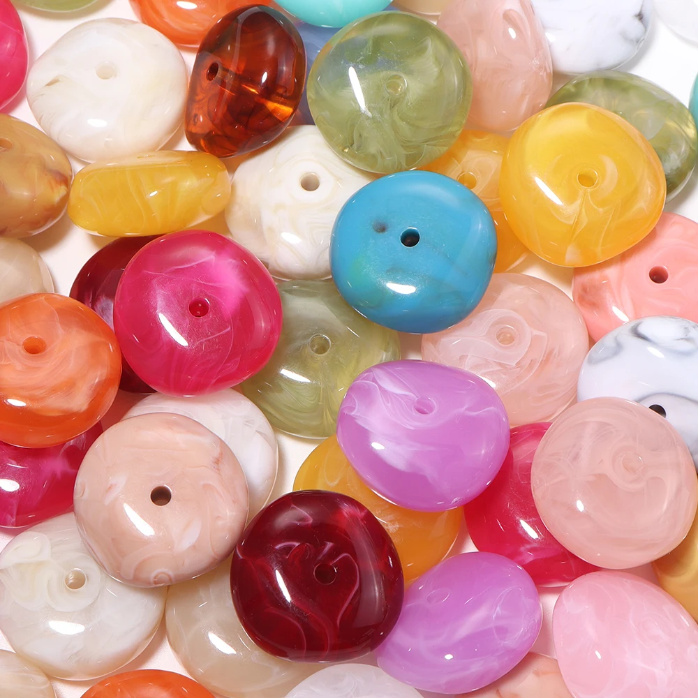 10 Stück zweifarbige unregelmäßige Acryl-Abstandsperlen, lose Perlen für Schmuckherstellung, DIY-Bastelarbeiten, Schlüsselanhänger, Armband, Halsketten-Zubehör – Detail 3