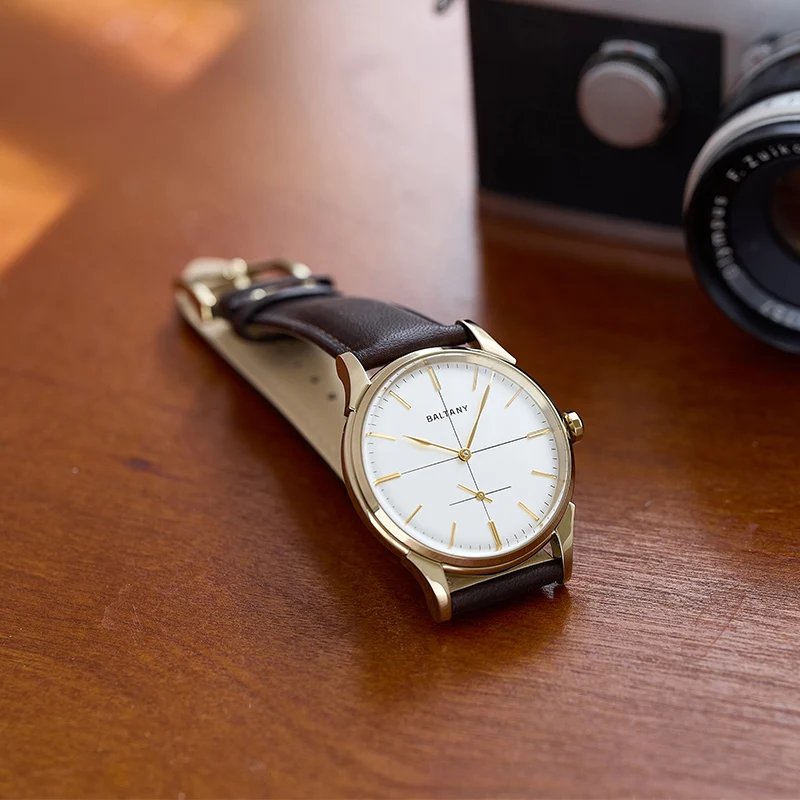 Baltany S4092 Dome Crosshair Dial Small Seconds Retro Watch Men Vintage Automatic Dress Wristwatch Elegant Casual Timepiece