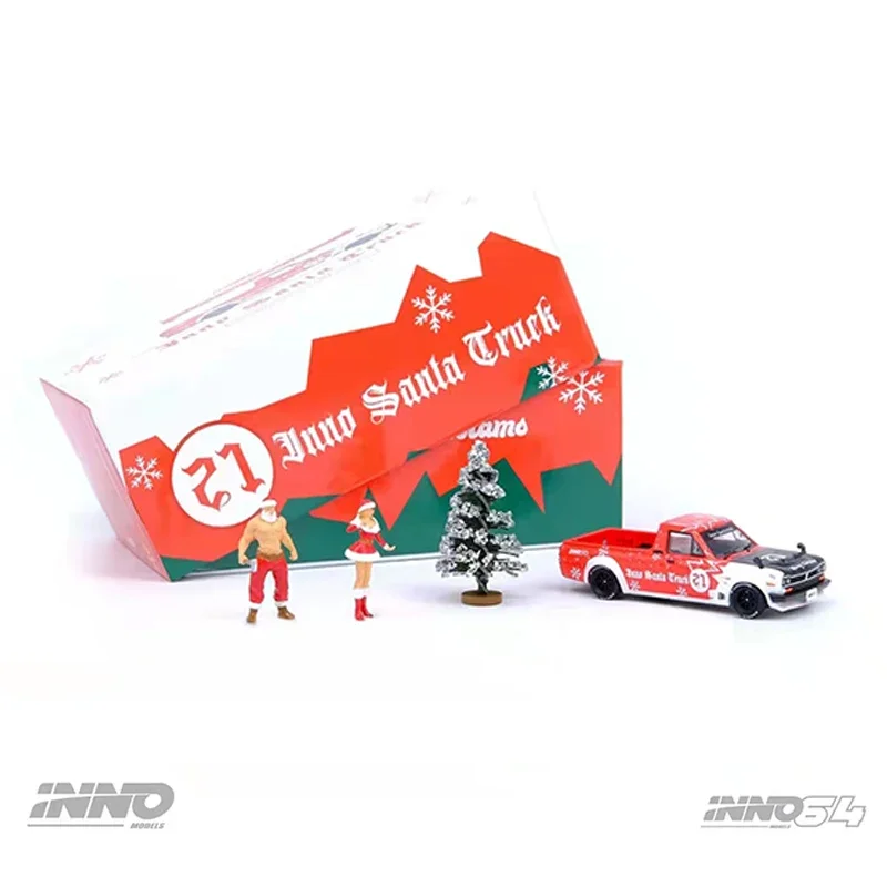 INNO 1:64 Model Car nissan Sunny Hakotora Santa Truck Alloy Die-cast X\'Mas 2021 Special Edition