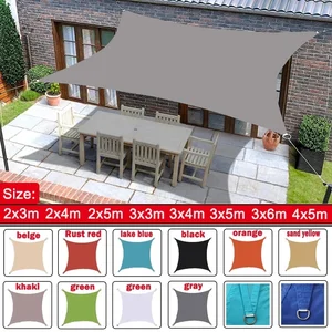 300D Tahan Air Besar Sun Shelter Kerai Perlindungan Kanopi Luar Ruangan Taman Patio Kolam Renang Naungan Tenda Layar Berkemah Naungan 12 kanopi luar ruangan penjualan terbaik - №