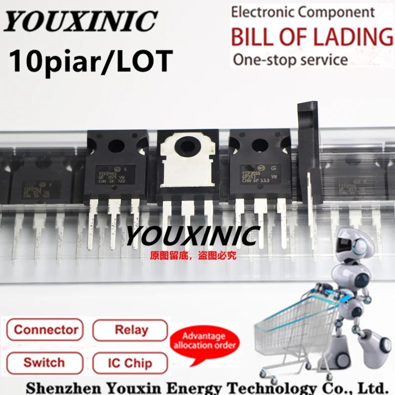 

YOUXINIC 2021+ 100% New Imported Original TIP2955 TIP3055 TO-247 Power Amplifier Transistor 15A 100V