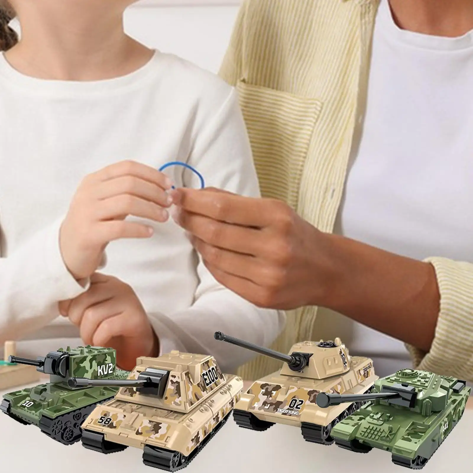 

4x сборная модель танка, модель колесного автомобиля для TANK A41 Kv2 Kids Girls