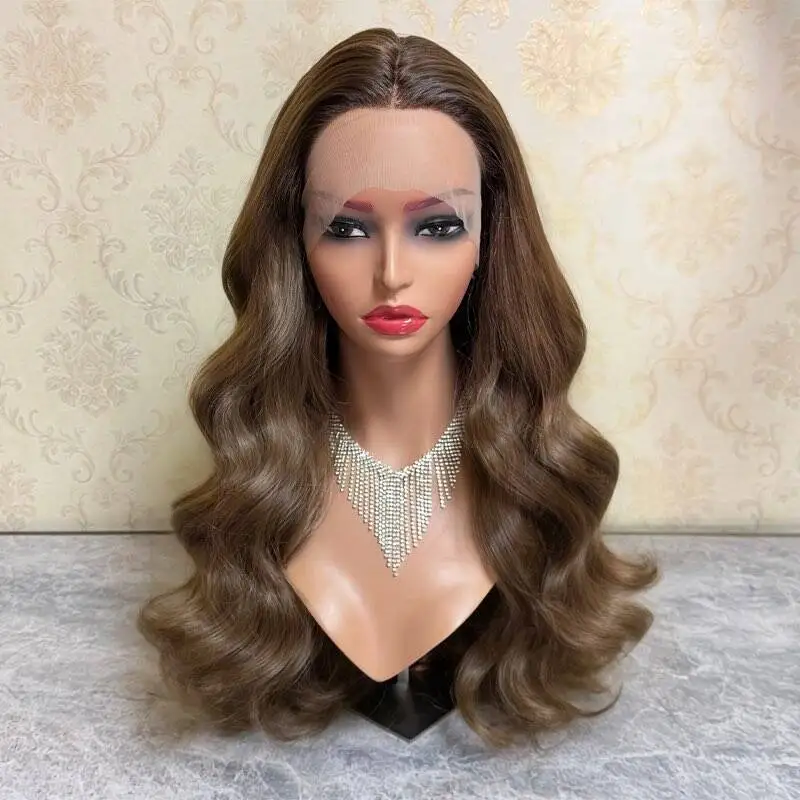 

Women's Wig Chocolate Brown Lace Front Wig High Quality Synthetic Wig Real Wig Top Lace High Heat Fibre Party Daily Cosplay Wig