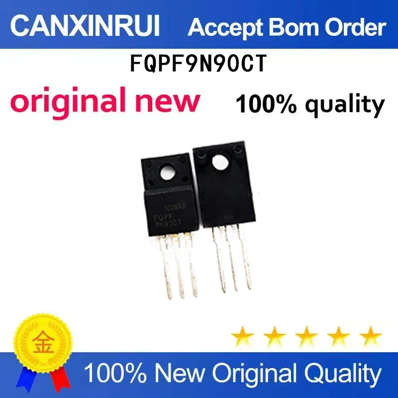 (5-100 Pieces) New FQPF9N90CT direct insertion TO-220F plastic sealed 9N90CT field-effect transistor MOS transistor 900V9A