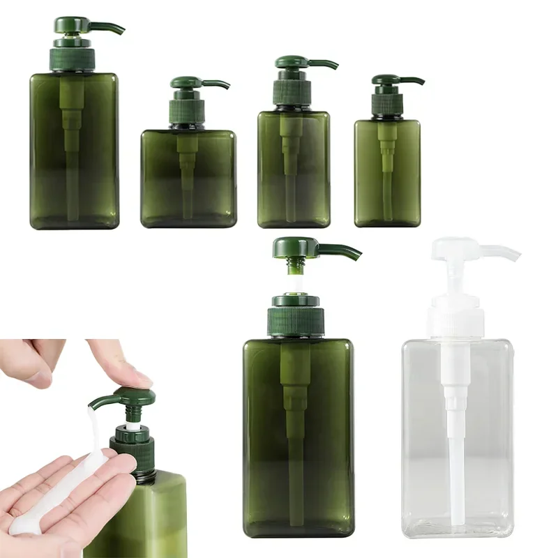 5pcs 100ml-450ml Empty Plastic Press Bottles Pump Bottles Lotion Hand Sanitizer Shampoo Travel Portable Refillable Containers