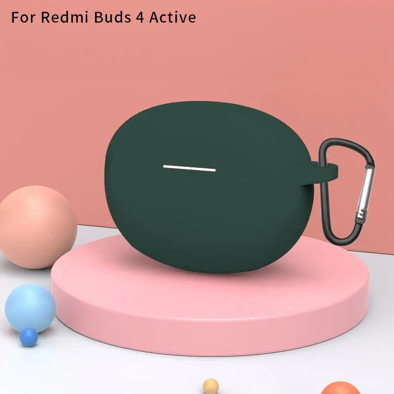 Цветной силиконовый чехол для Xiaomi Redmi Buds 4 Active, наушники-вкладыши 4, футляр для наушников, зарядная коробка, чехол с брелоком