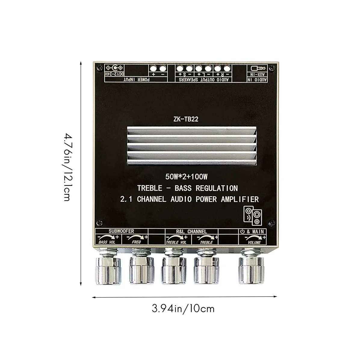 ZK-TB22 5.1Bluetooth Power Amplifier Board 50W Channel Amplifier Board with 100W Subwoofer for Sound Box with Shell