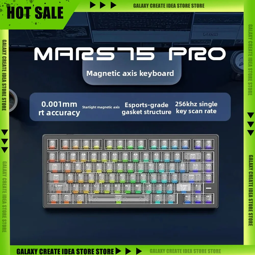 Carotmas Mars75 PRO Magnetic Switch Mechanical Keyboard RT0.001mm 8K Wired Gaming Keyboard 75% Layout 0.125ms Delay RGB Gasket