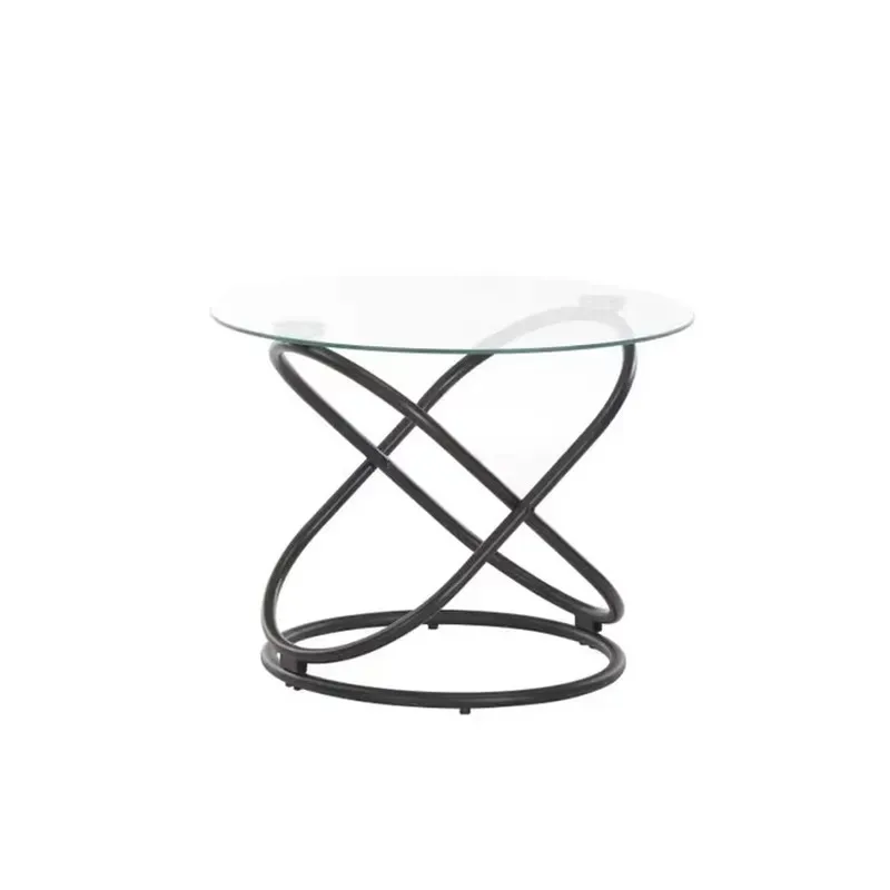 Tempered Glass Side Table Retro Rounded Corner Salon Mirror Modern Luxury Coffee Table Retail Display Stand