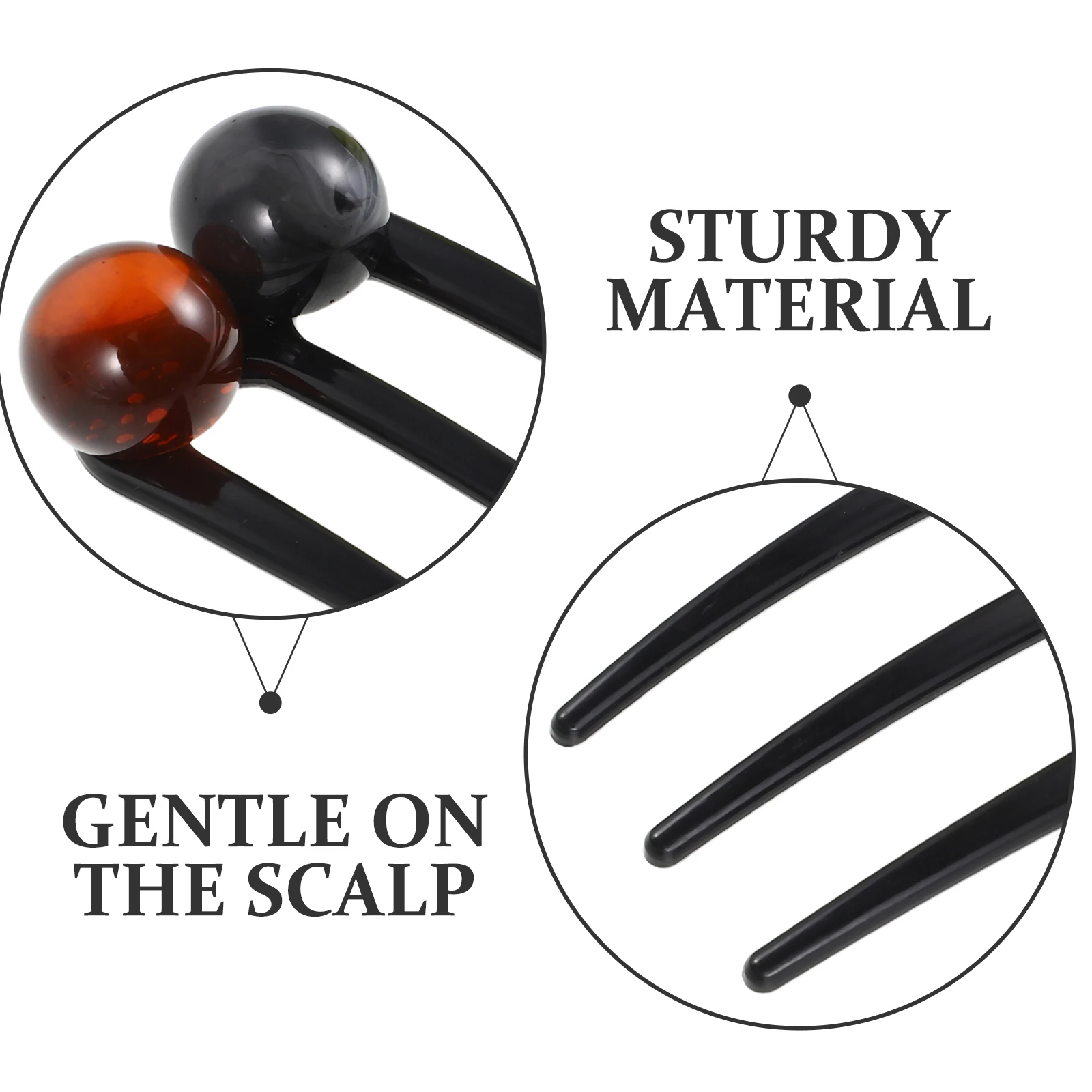 4 قطعة شوك الشعر على شكل حرف U أنيقة مطرز كعكة صانع أداة خمر Chignon دبوس آمن عقد أوبدو اكسسوارات التصميم للشعر الكثيف #5