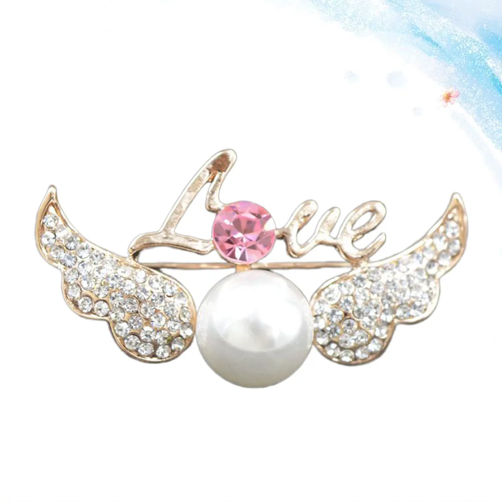 

Brooch Gift Rhinestone Pearl Love Breastpin Alloy Lapel Pins Valentines Day Wedding Party Accessories Chic