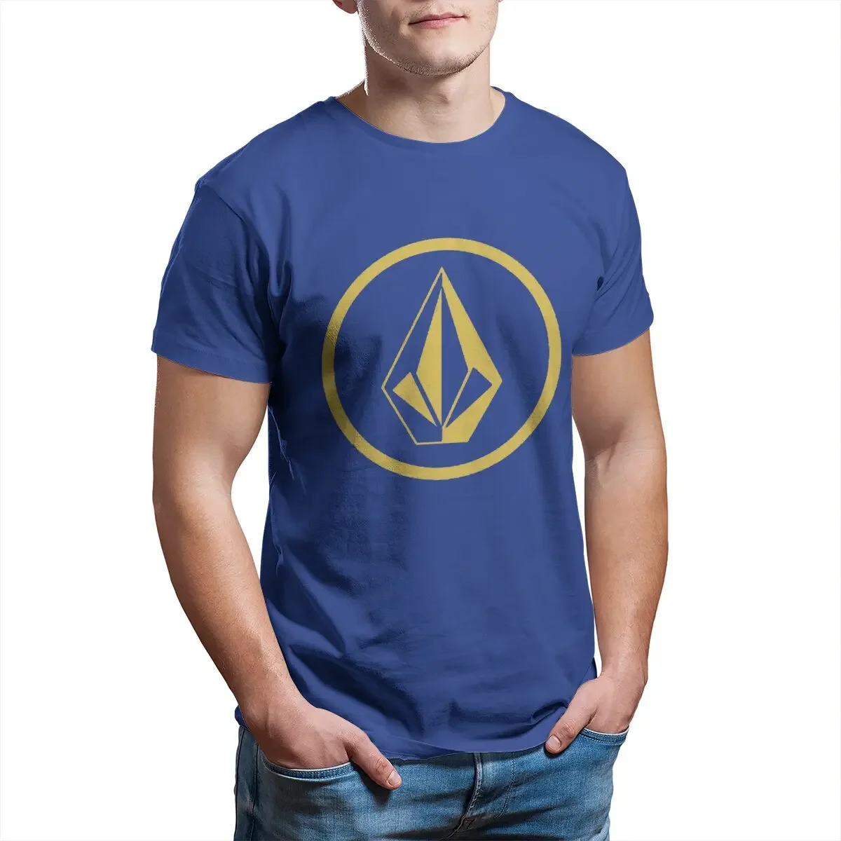 2024 spring and fall t shirt Men's simple gold volcom logo T Shirts V-Volcoms short sleeves pure cotton tops casual streetwear