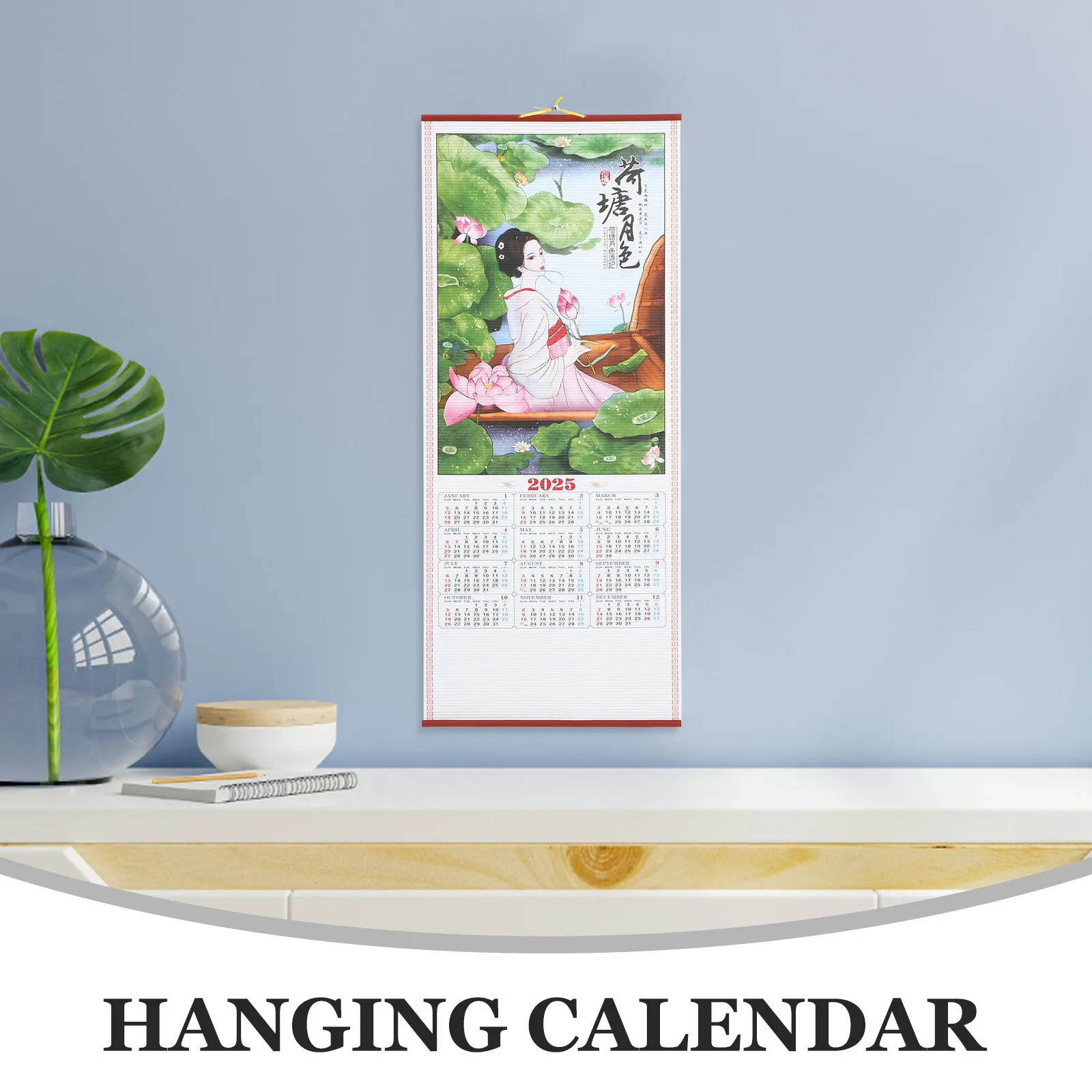 

English Monthly Hanging Wall Calendar Paper Thick Design Daily Countdown Office Home Classroom Planner Clear Printed