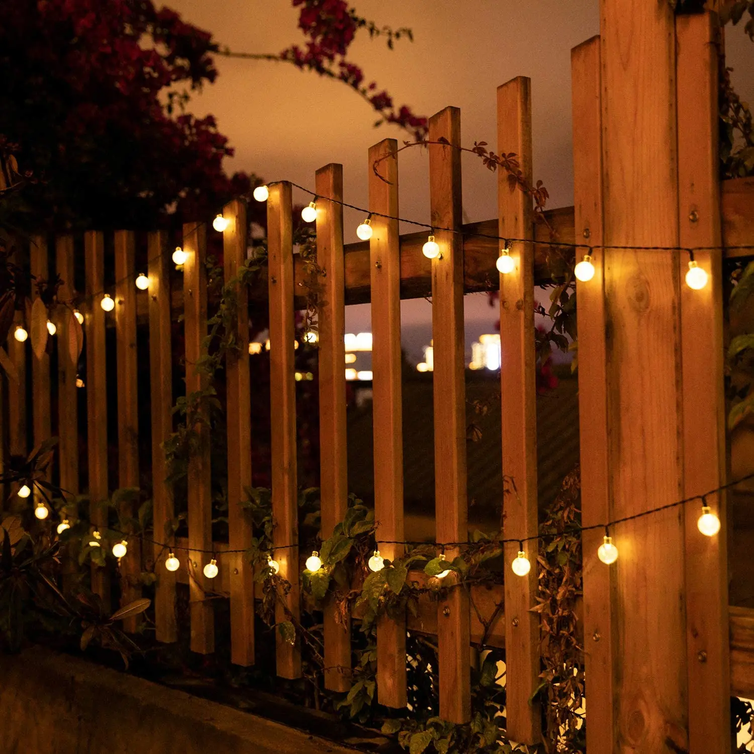 Guirnalda de luces solares para exteriores, 200 Led, globo de cristal, resistente al agua, luz de hadas para jardín, Navidad, decoración al aire libre