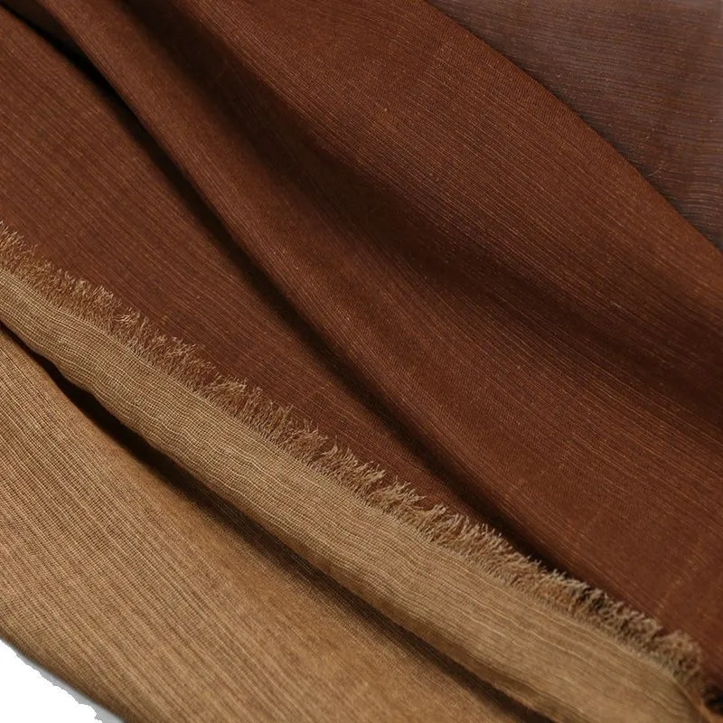 Silk linen red gauze fabric plant-dyed robe dress intangible cultural heritage designer