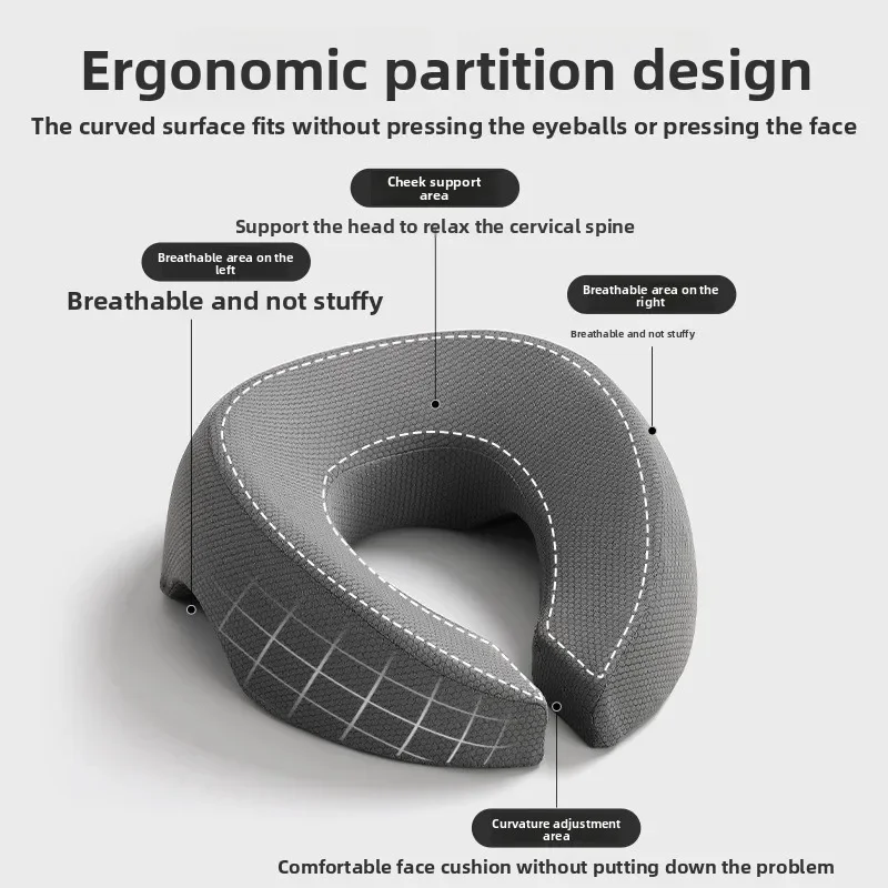 

Ergonomics Lying Down Pillow Memory Foam Breathable Head Rest Support Pillow Body Massage Face Rest Pillow for Beauty Salon
