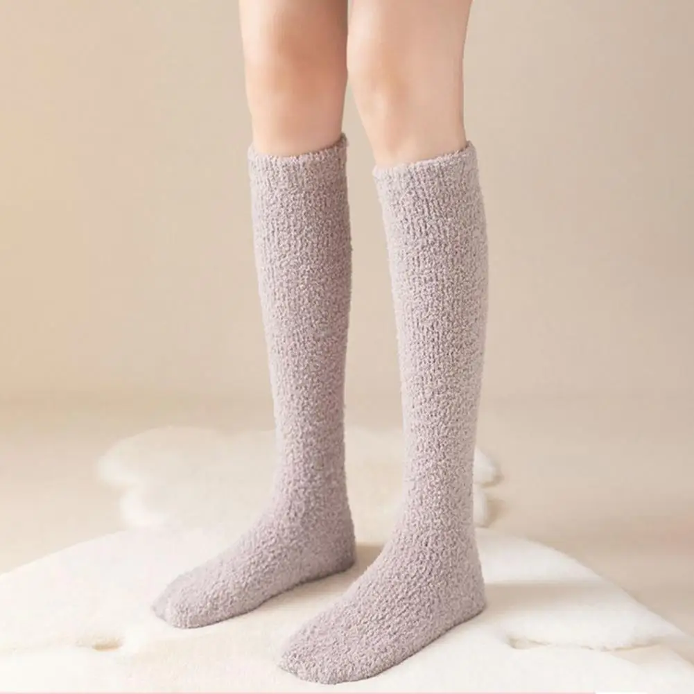 Reinforced Warm Socks Cozy Women's Winter Socks Thick Coral Fleece Anti-slip Plush Stockings for Warmth Comfort for Various