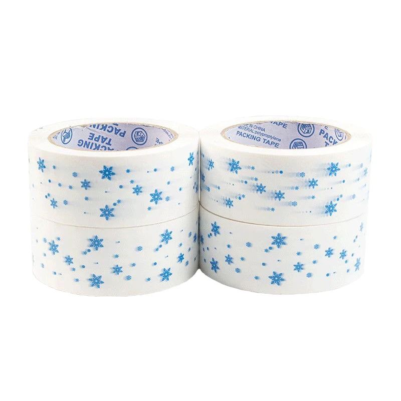 4.5cm x 100Meter Selotip Biru Motif Bintang untuk Pengemasan, Pita Pengemas Kotak Pengiriman, Perlengkapan Pengemasan