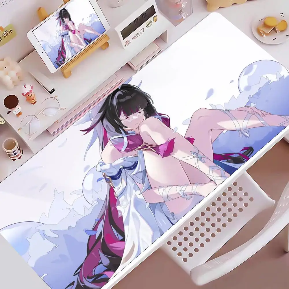 

Anime Cute Columbina Mousepad Non-slip Rubber Gaming Genshin Impact Mouse Pad Keyboard Mat Computer PC Laptop Pad XXL Desk Mat