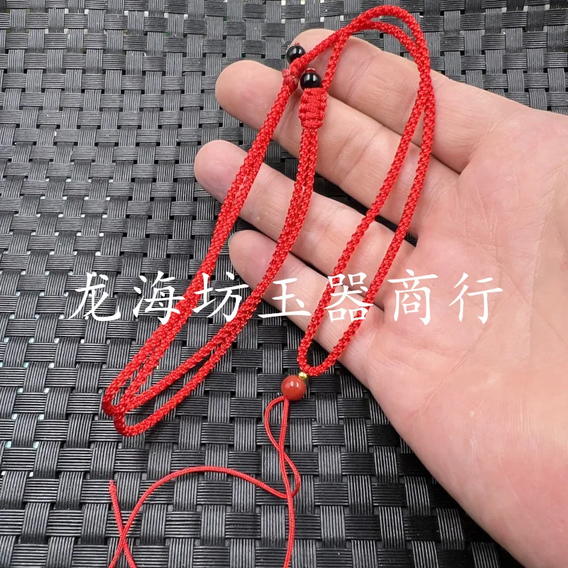 Milan Bracelet Adjustable Pendant Rope Jade Hetian Jade Green Jade Pendant Rope Red Pot Cover Knob Necklace Rope Jade Thread Rop