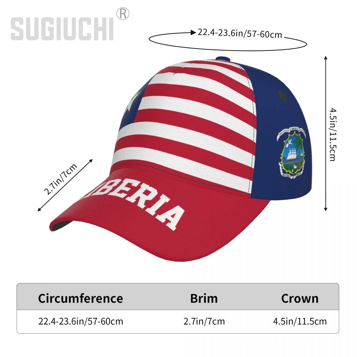 Unisex Liberia Flag Liberian Adult Baseball Cap Patriotic Hat for Baseball Soccer Fans Men Women