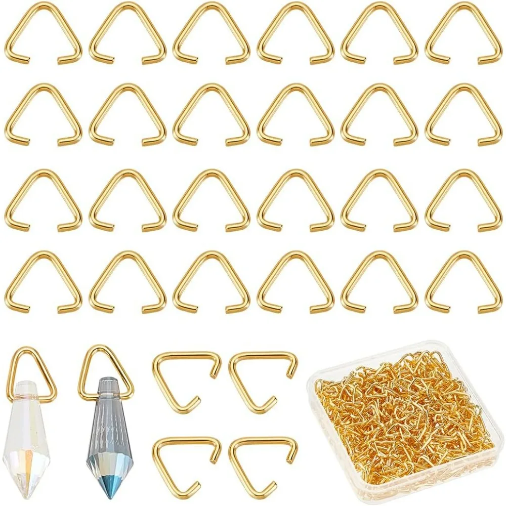 

400 шт., треугольные открытые кольца для прыжков, 11 мм, золотые зажимы, латунные соединители для вешалок, кулон, пряжка, комплект для изготовления разъемов для ювелирных изделий