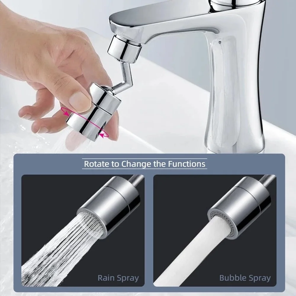 New 720 Degree Universal Tap Aerator Splash-proof Swivel Water Saving for Kitchen Faucet Spray Head Wash Basin Extender Adapter