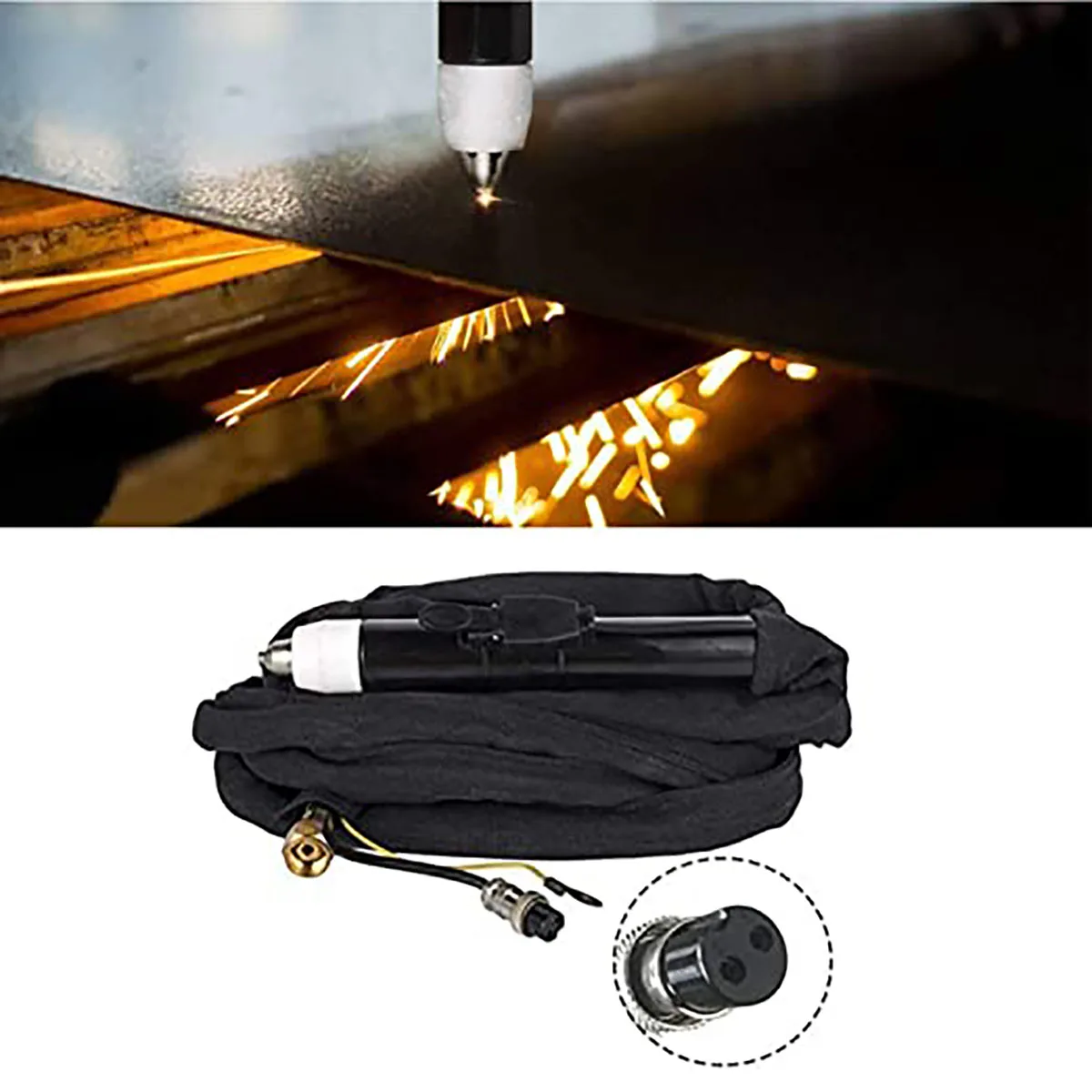 P80 Plasma Cutter Torch CNC Plasma Cutting 10M Cable Length Straight Torch Head For Pilot Arc CUT40P/50P/60P