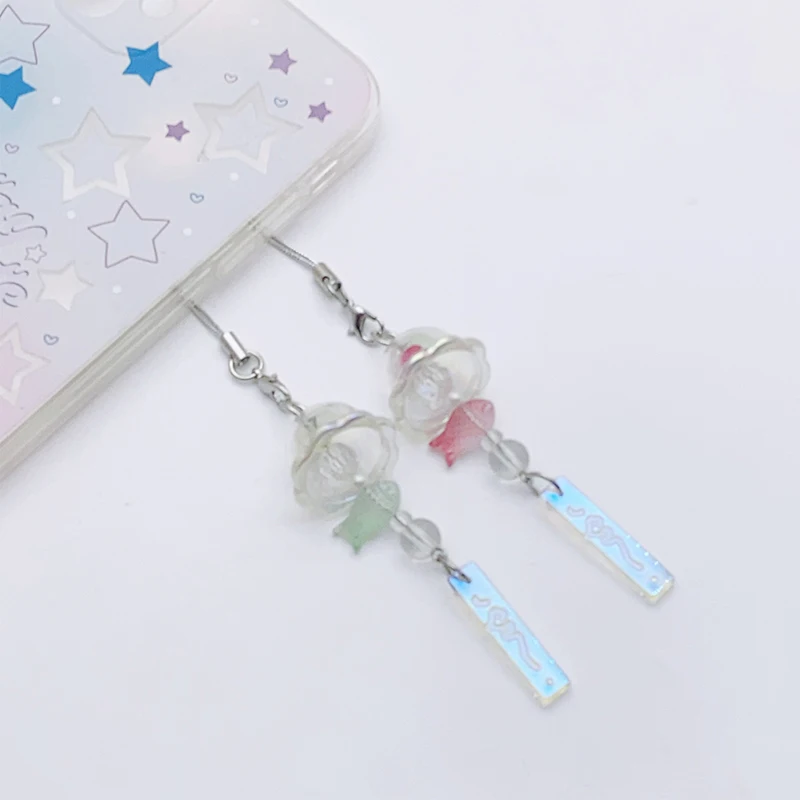 1PC Cute Unique Fish Wind Chime Phone Lanyard Exquisite Backpack Decoration Fashionable Beaded Keychain Pendant For Women Girls