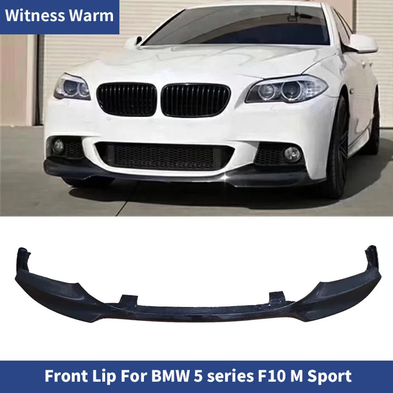 Fits for 2011-2016 Bmw F10 5 Series 520 525 535 with m Sport Bumper Unpainted Frp Carbon Fiber Front Bumper Lip Spoiler Splitter