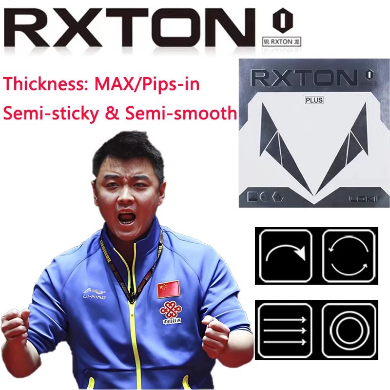 

LOKI REXTON 1 PLUS Table Tennis Rubber Sheet Pimples in Semi Smooth Semi Sticky Ping Pong Rubber ITTF Approved Loop Fast Attack