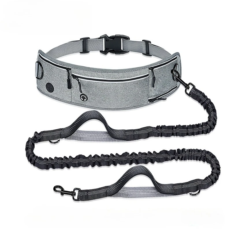 Nylon Reflective Multi-function Retractable Sports Fanny Pack Pet Leash