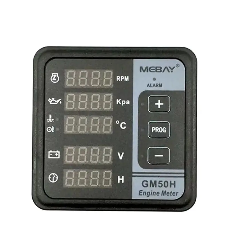 

Mebay GM50H MK3 Engine Multi Function Digital Meter Diesel Generator Monitor with Water Temperature Sensor Oil Pressure Sensor