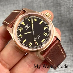 Tandorio Vintage Filed-Watch 36mm Bronze California Diver Watch 20bar Waterproof Sport Clock Lady Men Sapphire Crystal NH35 PT