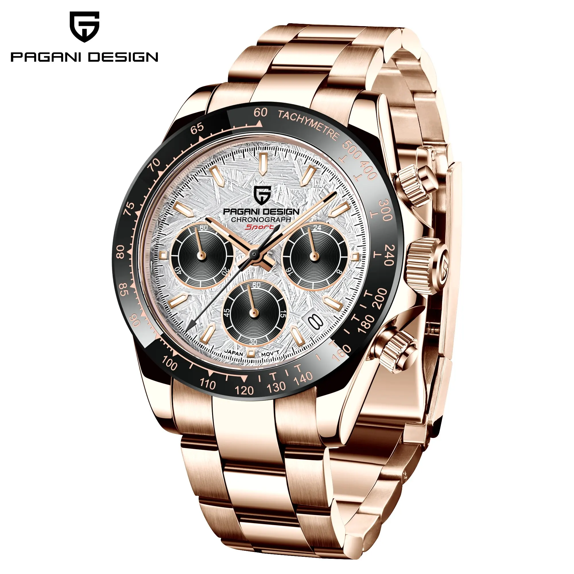 PAGANI DESIGN Men's Casual Quartz Watch 40Mm Outdoor Trendy Stainless Steel Sapphire Wear-Resistant Mirror Luminous Diving Watch image 3