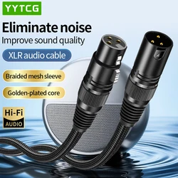 YYTCG-Cable de Audio HIFI 6N OFC xlr, Cable XLR, micrófono de Karaoke, Cañón de sonido, estéreo, chapado en oro, enchufe xlr macho a hembra