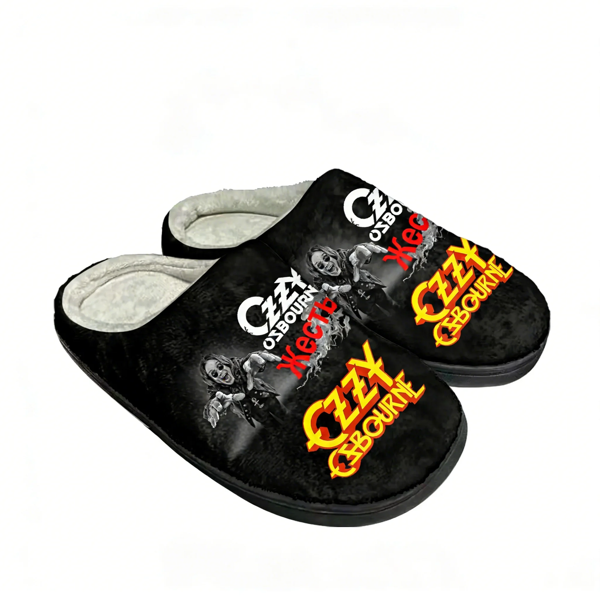 

Ozzy Osbourne Singer Home Cotton Custom Slippers Men Women Plush Bedroom Casual Keep Warm Shoes Thermal Slipper Custom Shoes
