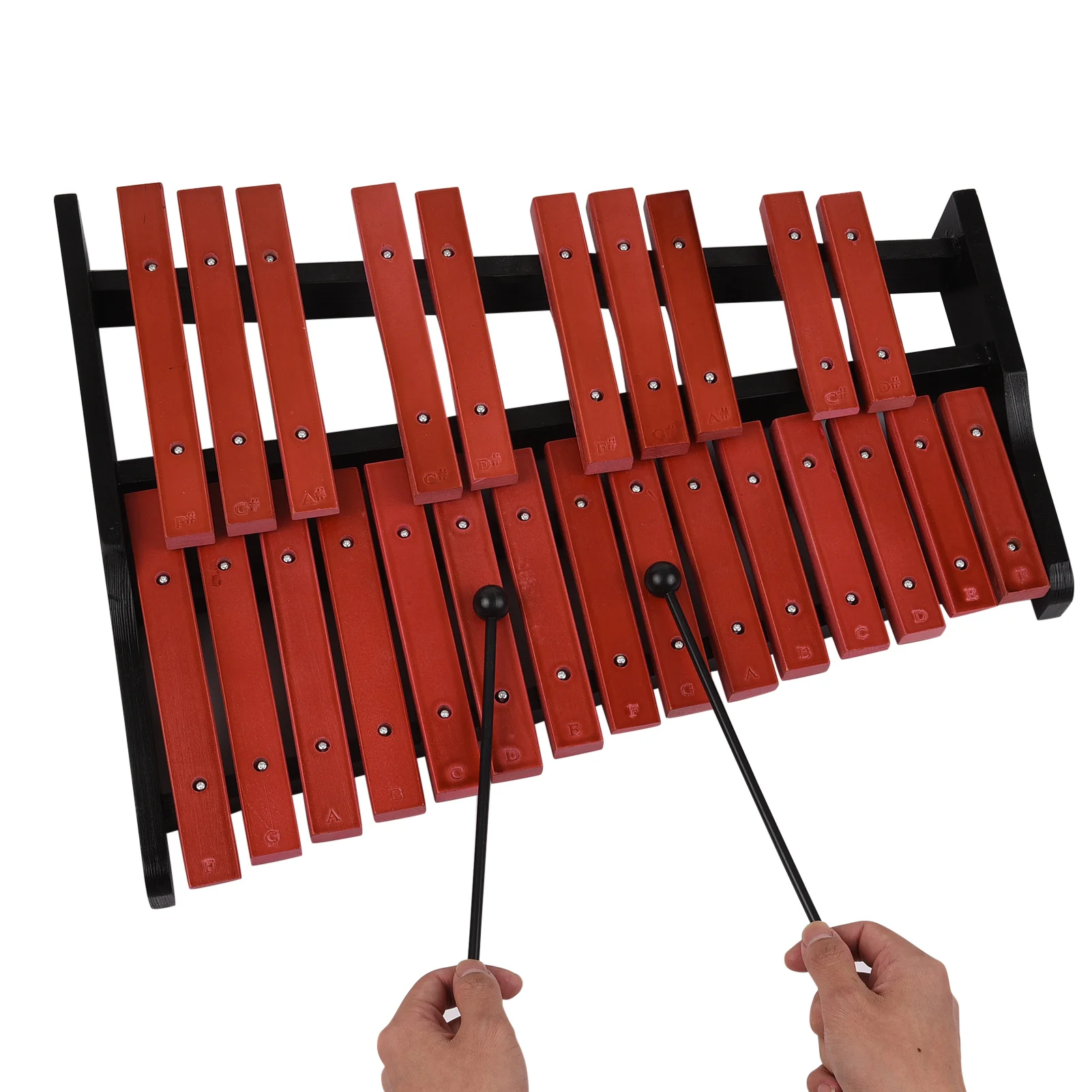 

Foldable Educational Percussion Instrument 25 Note Wooden Glockenspiel Xylophone with 2 Mallets