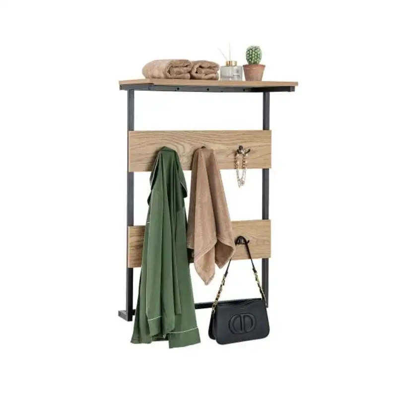 Perchero De Pared Para Entrada Con 6 Ganchos Y Estante De Exhibición – Natural — -74%, 142.57€ Coupon, from 50.09€ – 74% descuento – €50.09